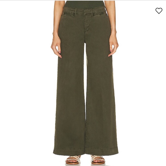 Frame Olive Green Wide Leg Trouser - Picture 2 of 5